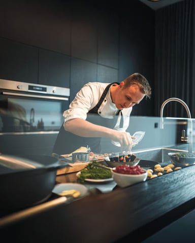 Chef cooking in a professional kitchen